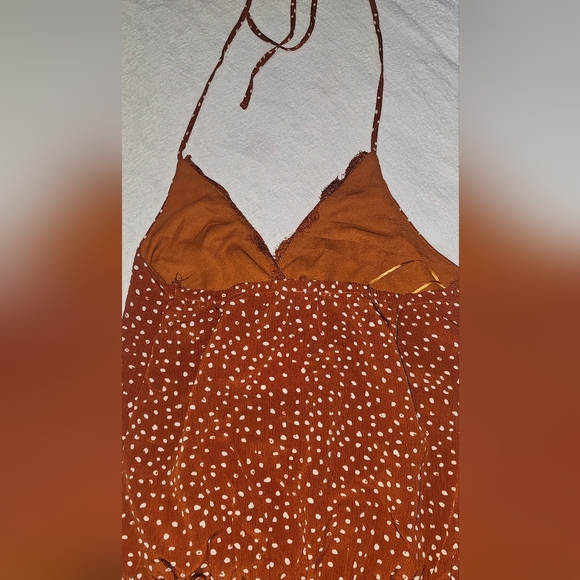 Orange polkadot halter bodysuit Escape by Blu Pepper NWT - Picture 2 of 8